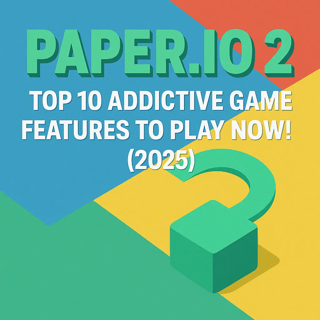 Colorful 3D Paper io 2 game logo with geometric map design, perfect for fans of territory battle games. Play Now! Explore in 2025.